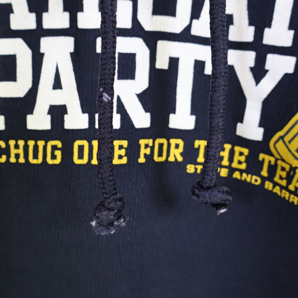 Y2K Steve and Barrys Tailgate Party Hoodie XL Navy Blue Cotton Oversized - Picture 5 of 11